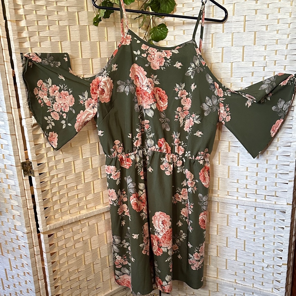 Floral Cold Shoulder Dress